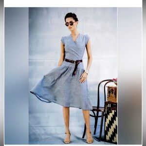 Shabby apple grey polka dotted dress 10/12 Anthropologie boho spring classic